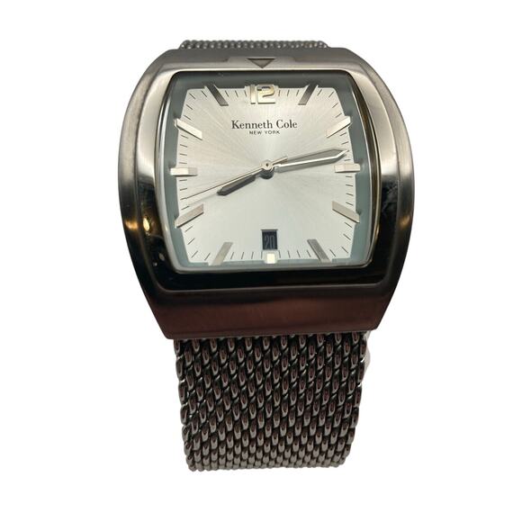 Kenneth Cole Watch 38mm Mens Date Time New Battery Mesh Stainless Band Wrist 6.5 - Picture 1 of 10